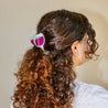 Midi Red Wine Glass Hair Claw Clip Styled